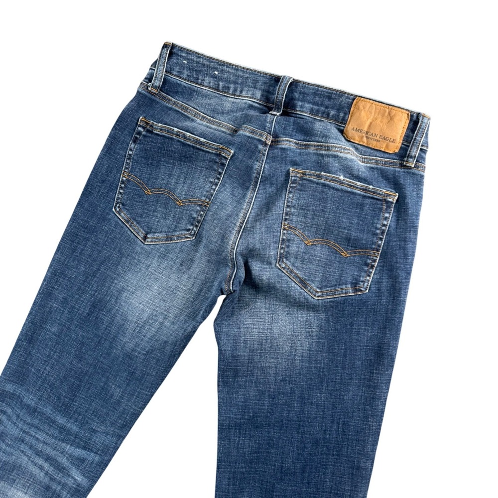 American Eagle Mens Y2K Slim Straight Jeans Distressed Flex Denim‎ 30x34